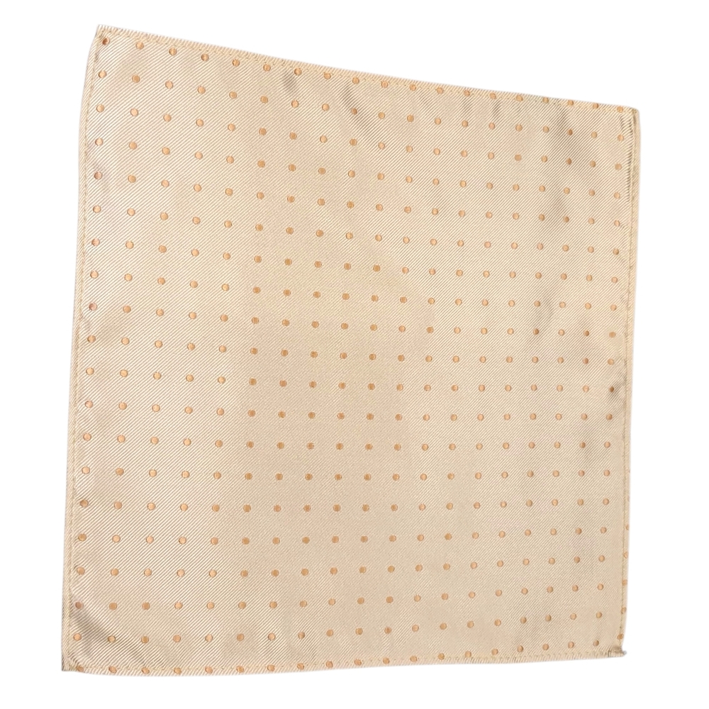 Cream With Orange Polka Dot Pocket Square
